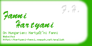 fanni hartyani business card